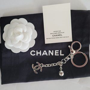 New Chanel Silver key ring or bag charm